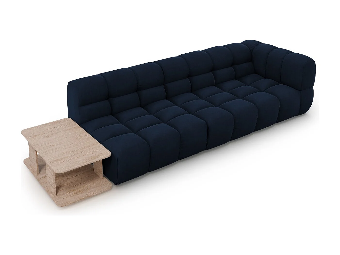 Cosmopolitan Design - Canapé modulable gauche "Sky" 4 places en velours bleu roi - 297x102x75cm