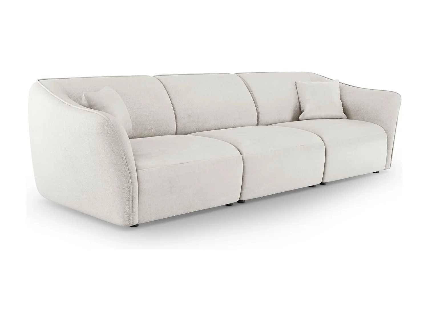 Cosmopolitan Design - Modulaire bank "Tokyo" 5 zitplaatsen, Boucle, Ivoor - 292x102x79cm