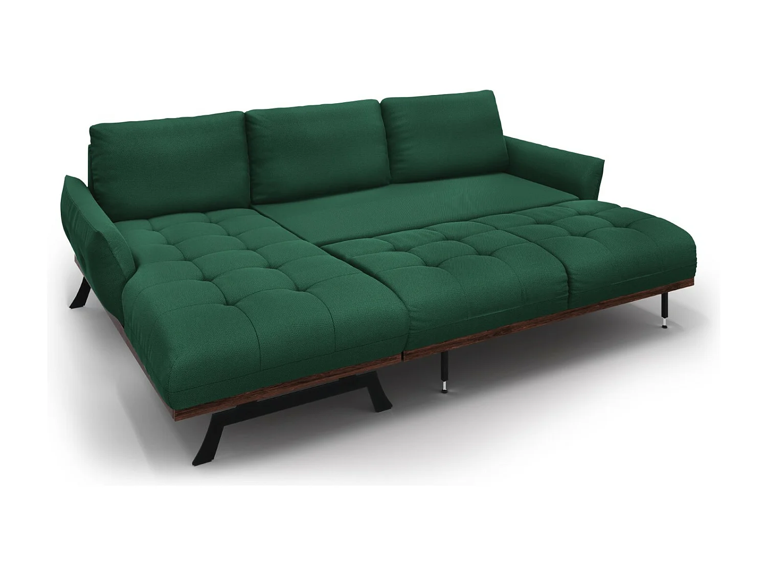 CXL by Christian Lacroix - Modulaire hoekbank links "Olivier" 4 zitplaatsen, Structurele stof, Groente - 264x171x87cm