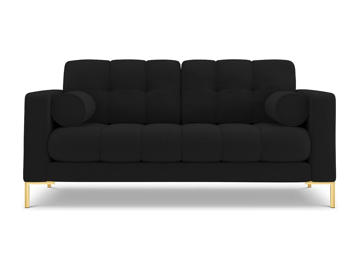 Cosmopolitan Design - Canapé "Bali" 2 places en tissu structurel noir - 152x92x75cm