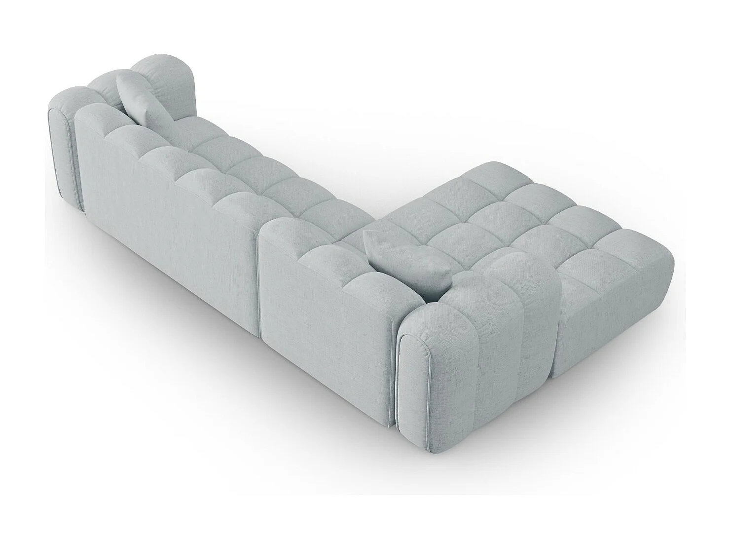 CXL by Christian Lacroix - Modulaire hoekbank links "Clotilde" 4 zitplaatsen, Structurele stof, Lichtgrijs - 306x190x70cm