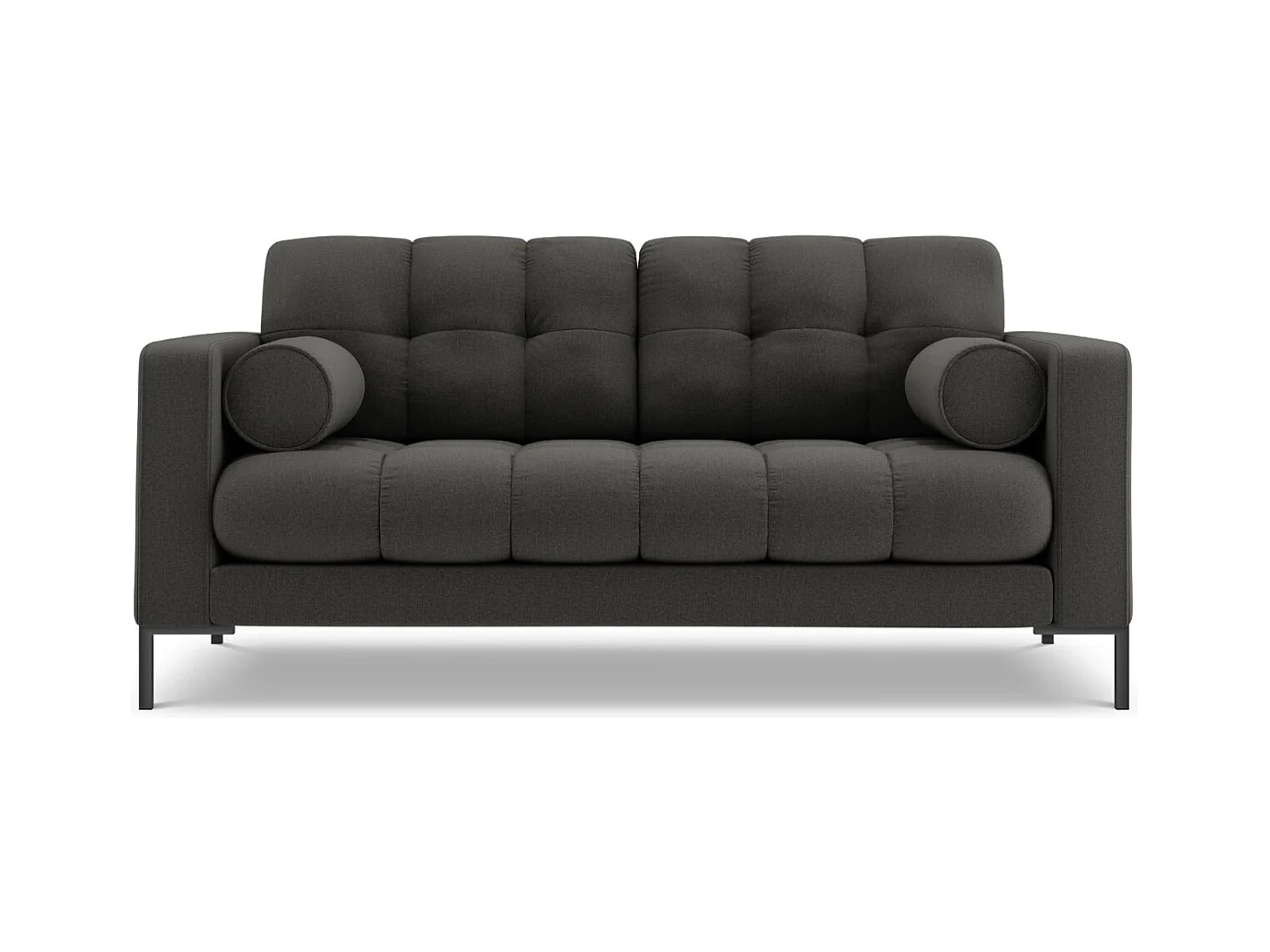 Cosmopolitan Design - Bank "Bali" 2 zitplaatsen, Structurele stof, Donkergrijs - 152x92x75cm