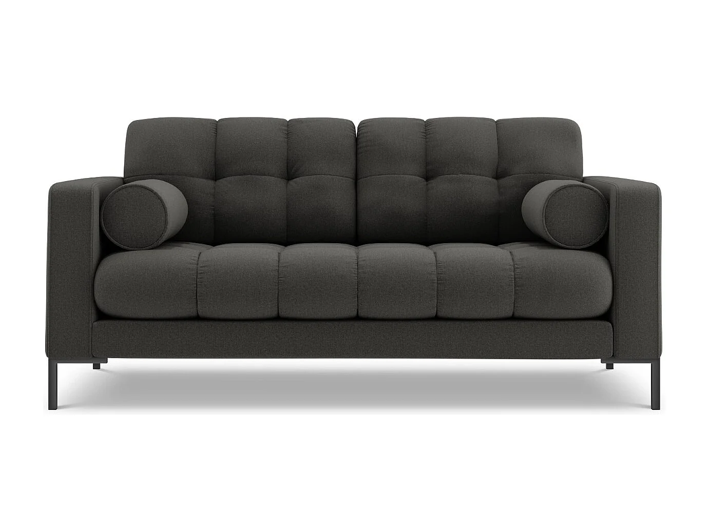 Cosmopolitan Design - Canapé "Bali" 2 places en tissu structurel gris foncé - 152x92x75cm