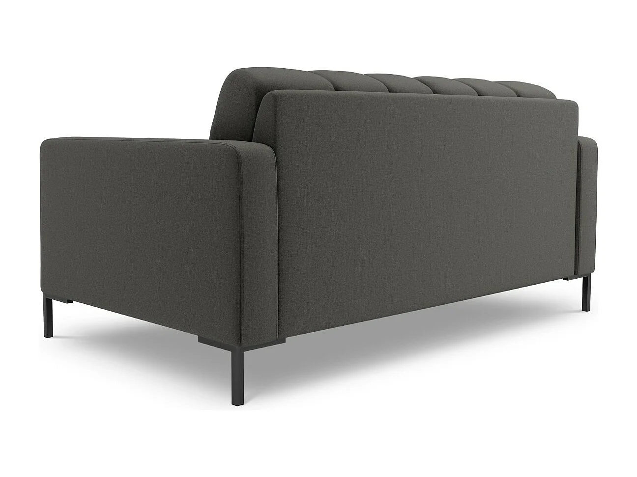 Cosmopolitan Design - Canapé "Bali" 2 places en tissu structurel gris foncé - 152x92x75cm