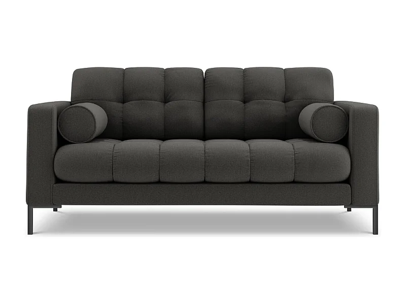 Cosmopolitan Design - Sofá "Bali" 2 lugares em tecido estrutural cinza escuro - 152x92x75cm