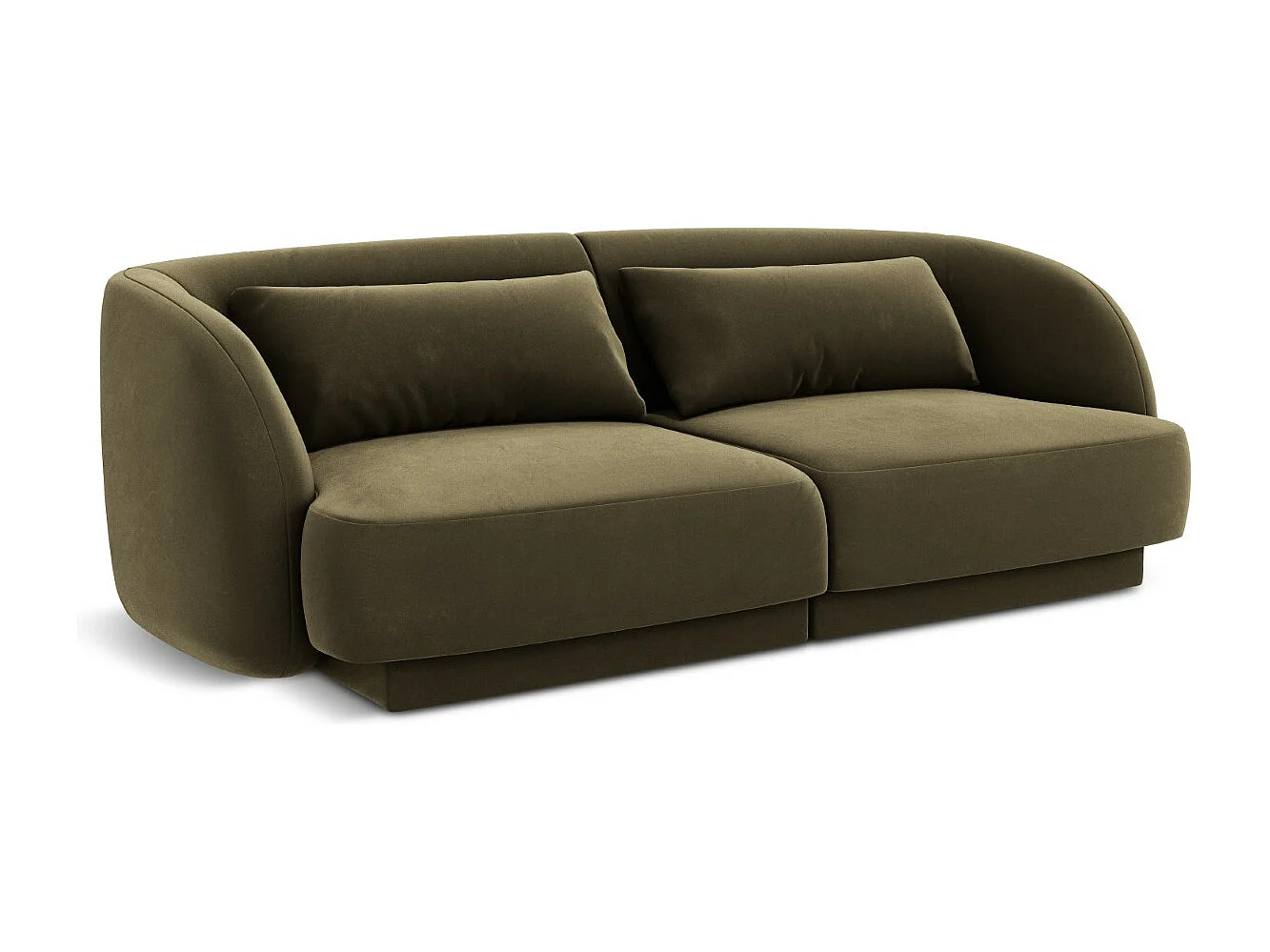 Cosmopolitan Design - Bank "Tulum" 2 zitplaatsen, Flueel, Groente - 180x90x70cm