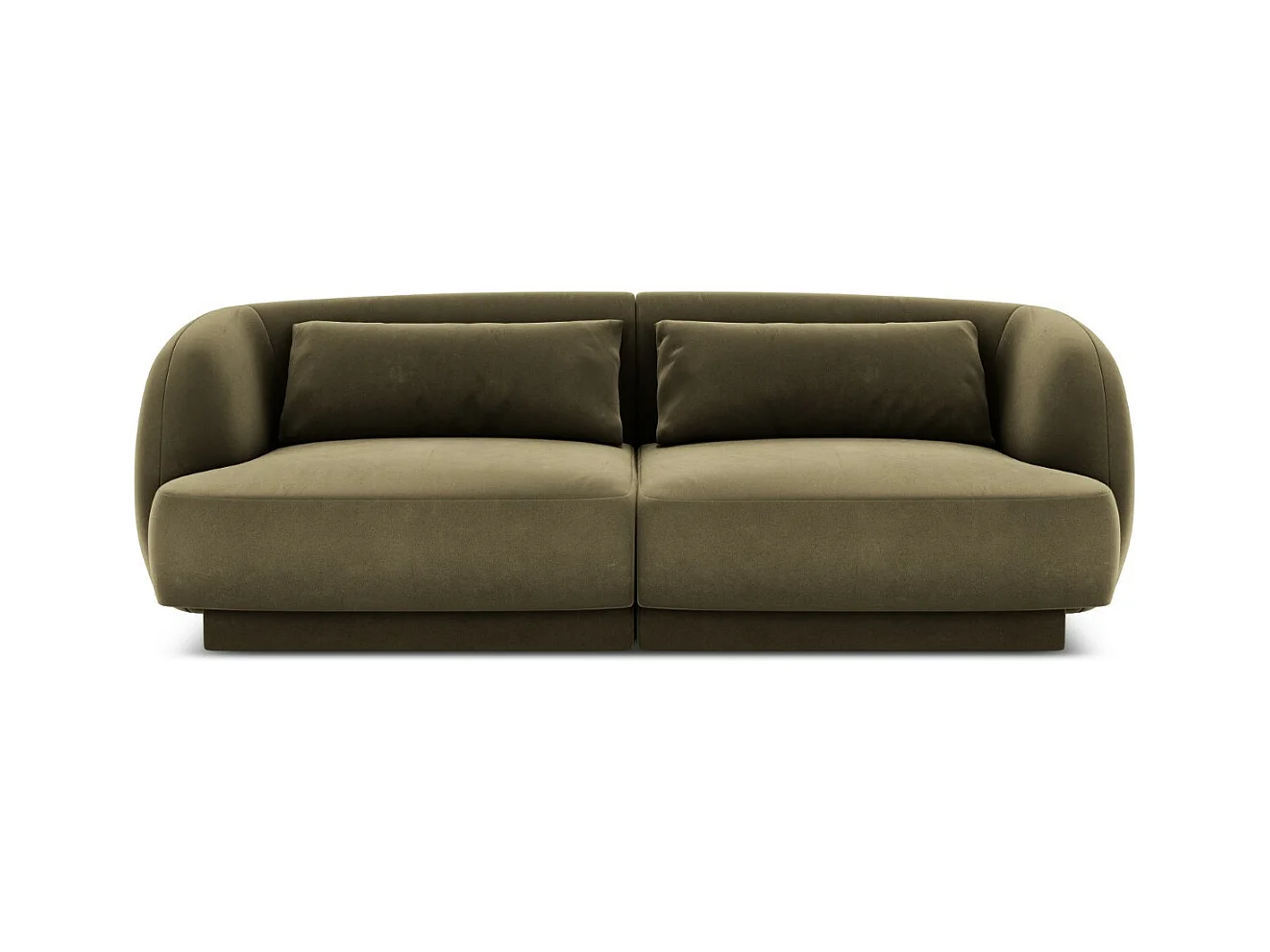 Cosmopolitan Design - Bank "Tulum" 2 zitplaatsen, Flueel, Groente - 180x90x70cm