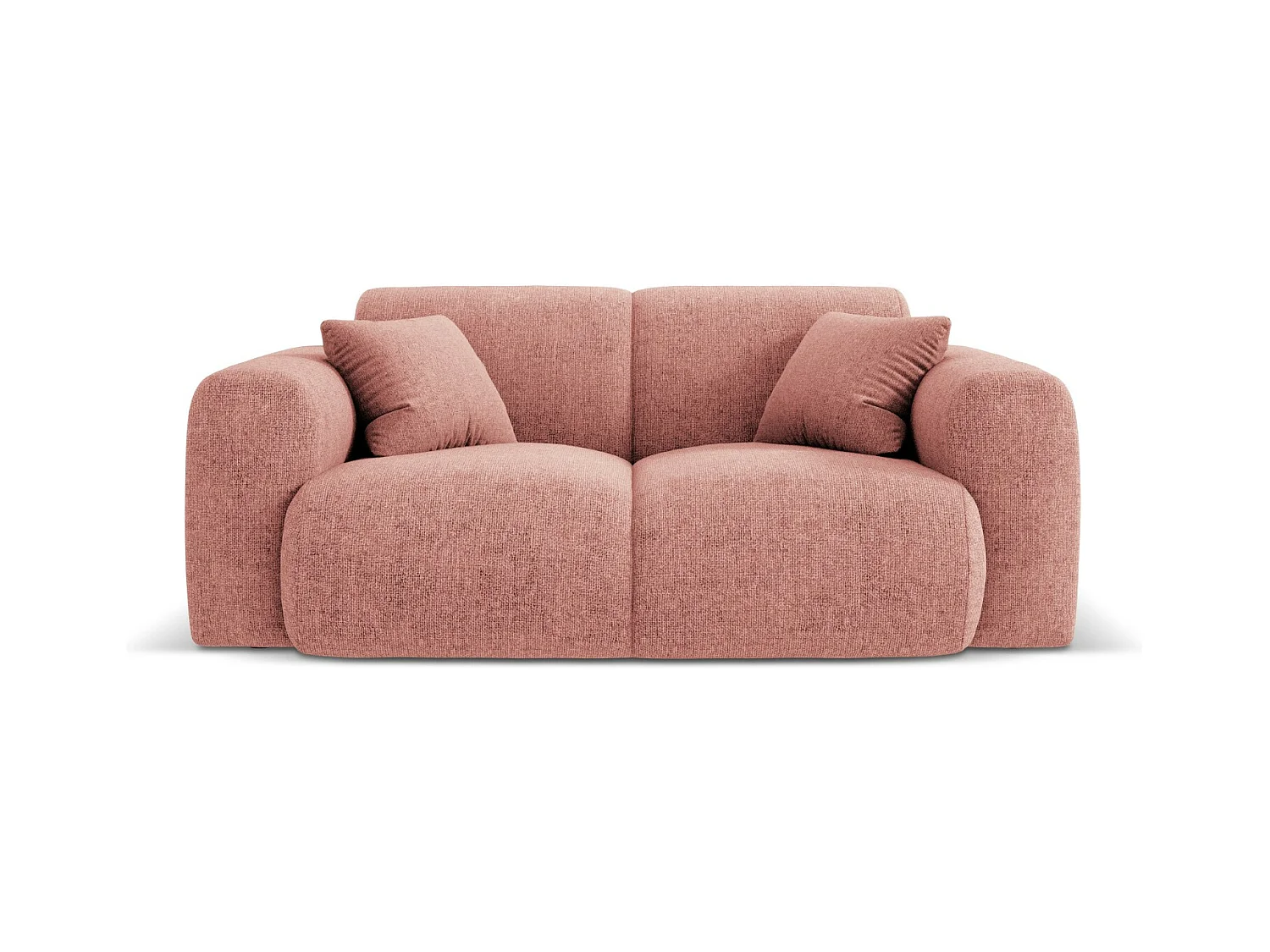 Cosmopolitan Design - Canapé "Nolio" 2 places en chenille rose - 170x95x72cm