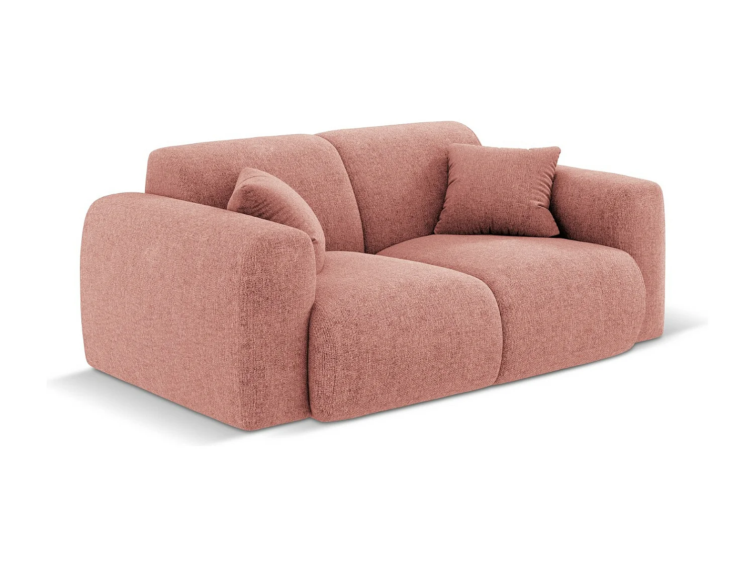 Cosmopolitan Design - Sofá "Nolio" 2 lugares em tecido chenille rosa - 170x95x72cm