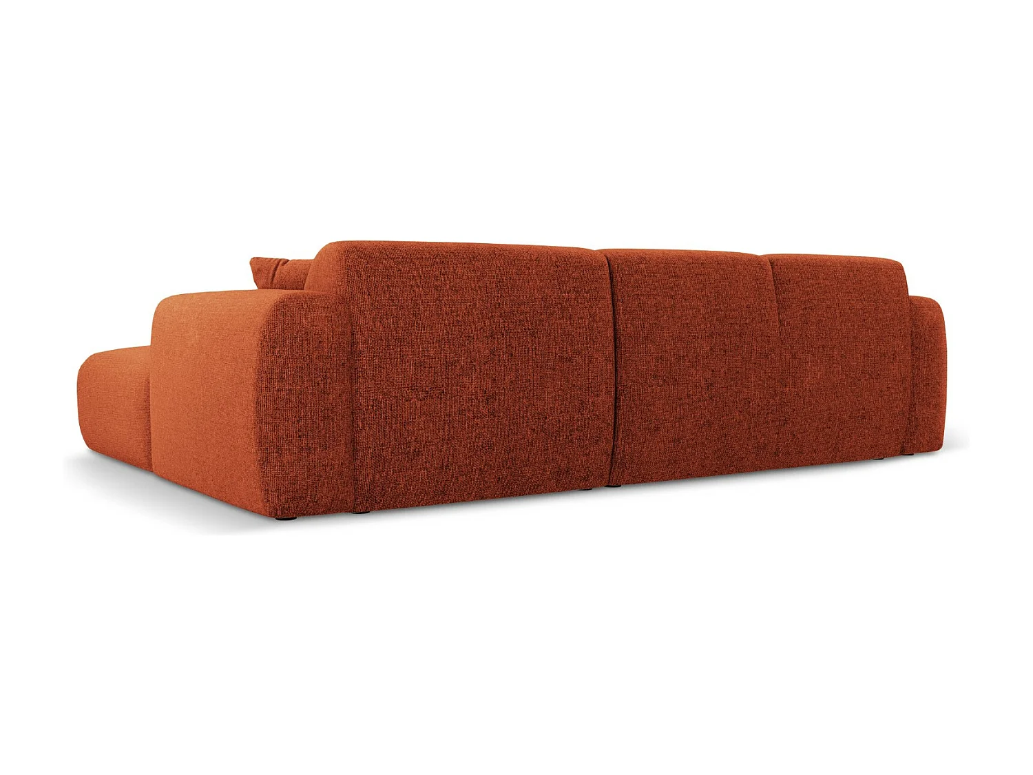 Cosmopolitan Design - Sofá esquinero izquierdo "Nolio" 4 plazas de tejido chenilla terracota - 260x170x72cm