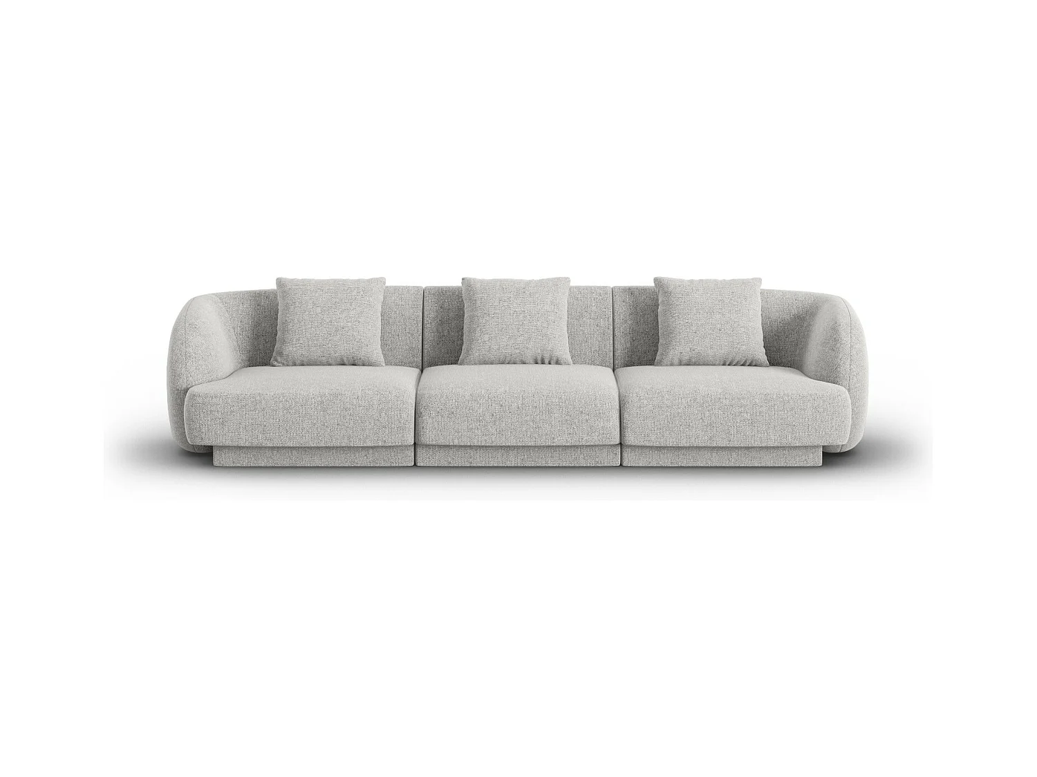 Cosmopolitan Design - Bank "Tulum" 3 zitplaatsen, Chenille, Lichtgrijs - 255x90x70cm