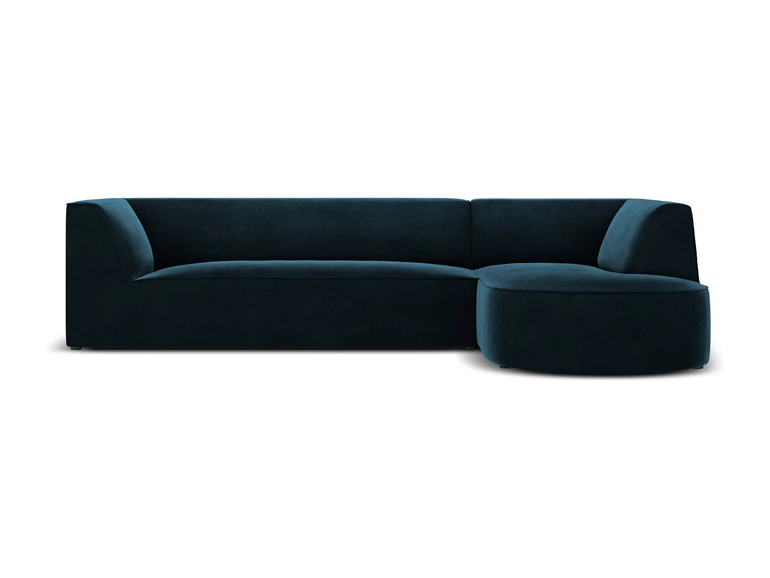 CXL by Christian Lacroix - Sofá esquinero derecho "Charles" 4 plazas de terciopelo petróleo oscuro - 273x180x69cm