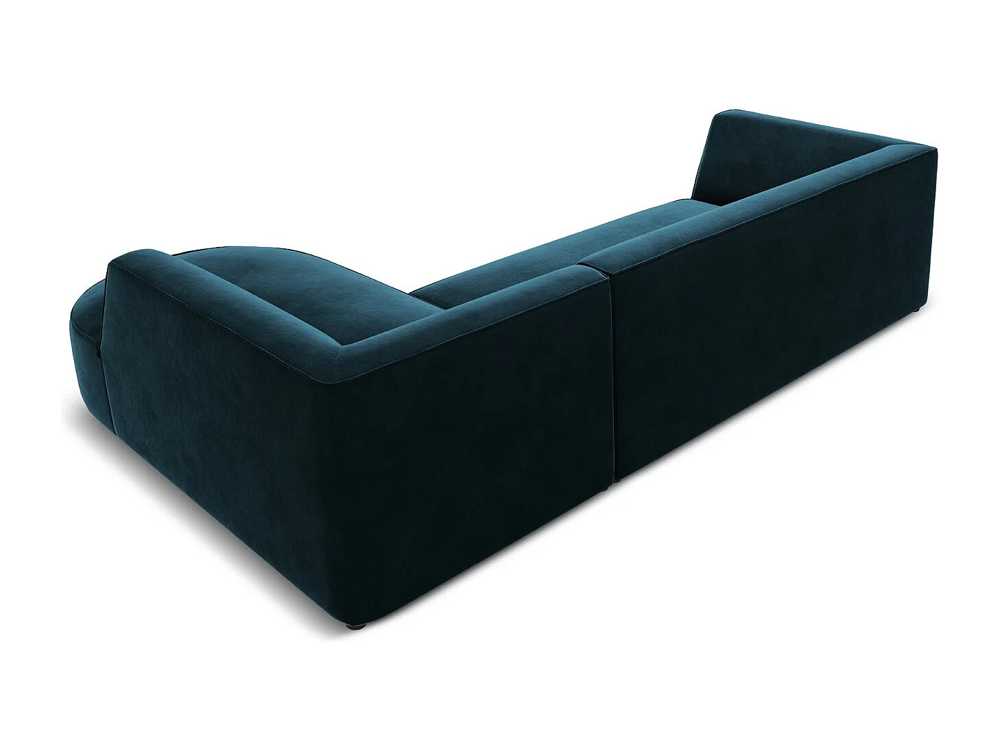 CXL by Christian Lacroix - Sofá esquinero derecho "Charles" 4 plazas de terciopelo petróleo oscuro - 273x180x69cm