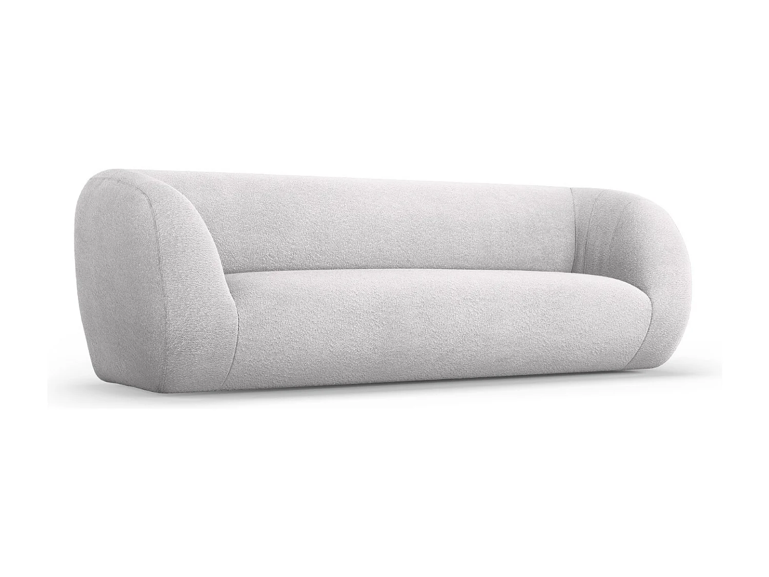 Cosmopolitan Design - 3-Sitzer Sofa "Essen" aus Boucle hellgrau - 230x95x86cm