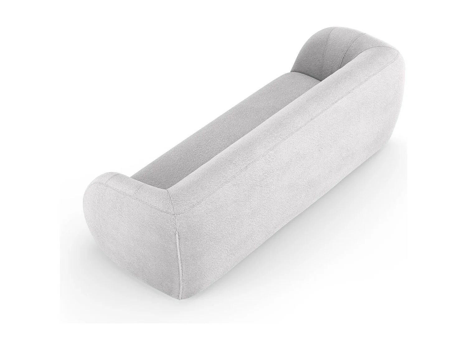 Cosmopolitan Design - Sofá "Essen" 3 lugares em tecido bouclé cinza claro - 230x95x86cm