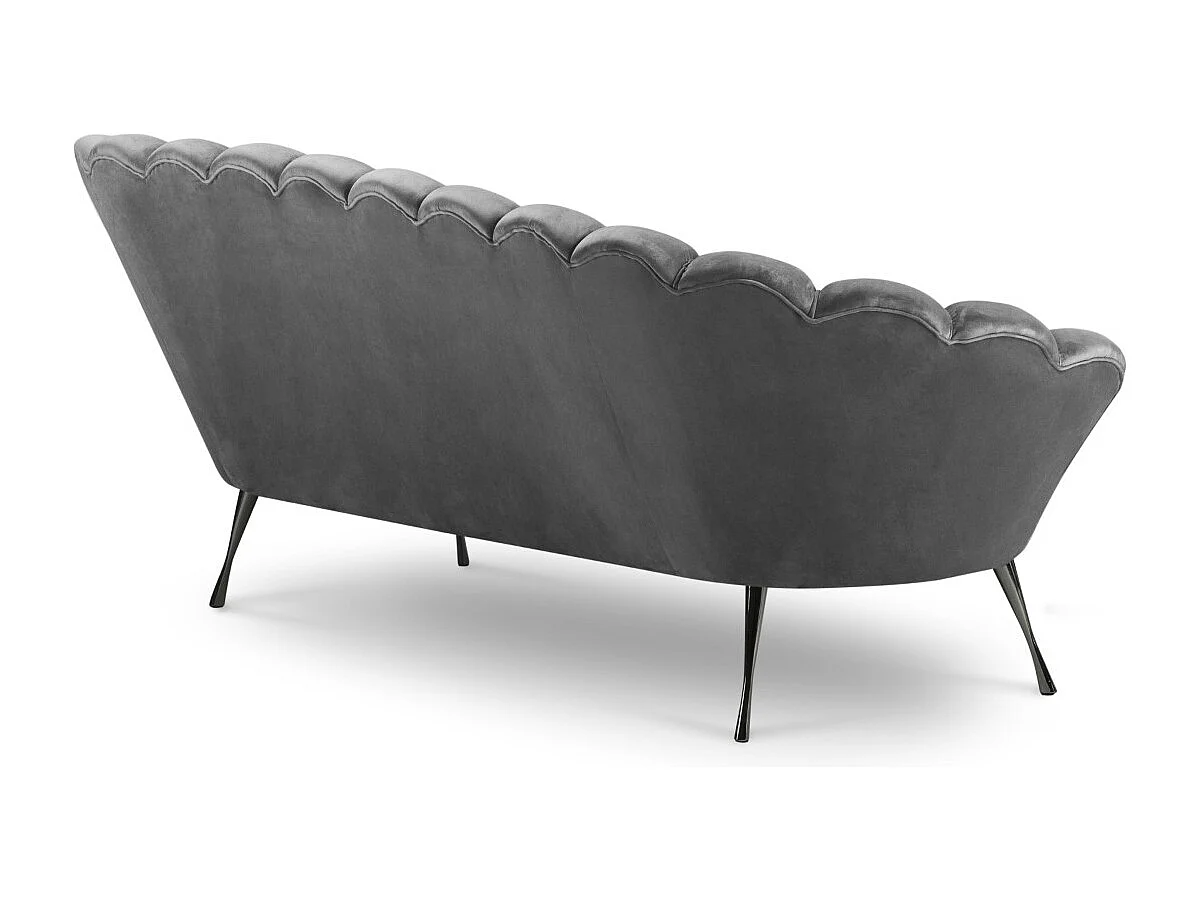 Cosmopolitan Design - Divano "Kingston" 3 posti in velluto grigio chiaro - 224x95x85cm