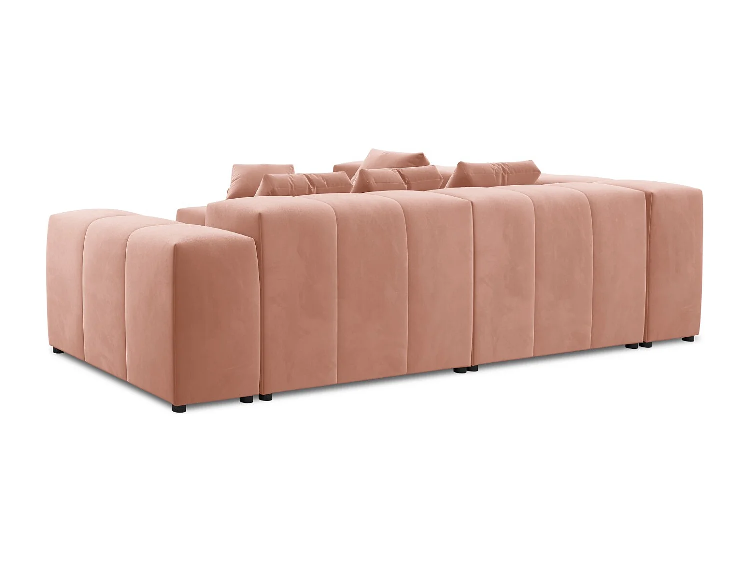 Cosmopolitan Design - Sofá de canto modular simétrico "Rome" 7 lugares em veludo rosa - 320x320x75cm