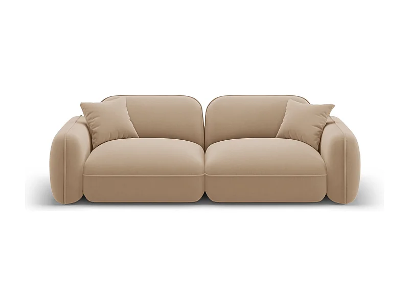 CXL by Christian Lacroix - Modulaire bank "Lucien" 3 zitplaatsen, Flueel, Zand - 230x90x70cm