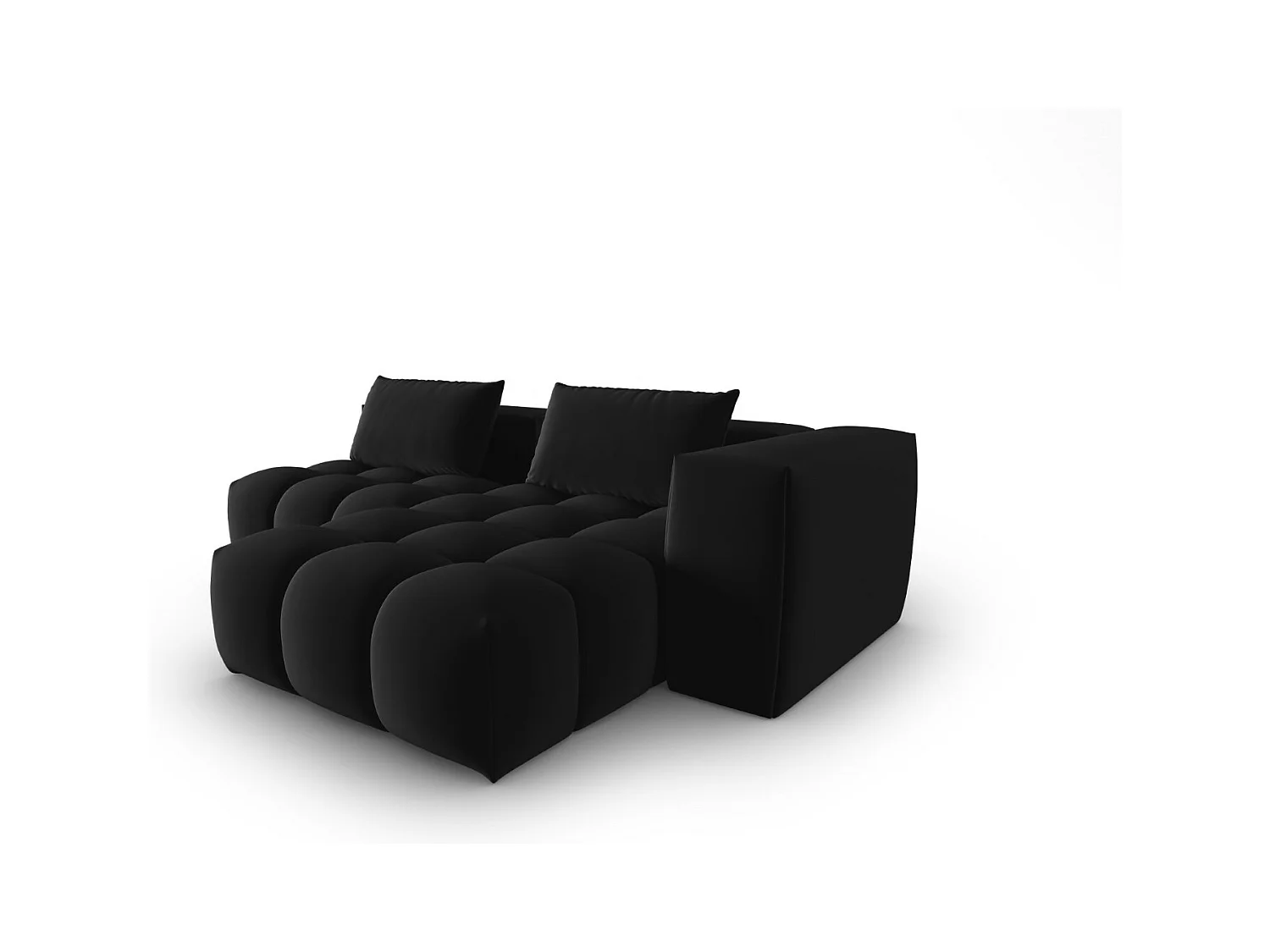 CXL by Christian Lacroix - Canapé d'angle droit modulable "Lorella" 3 places en velours noir - 205x145x70cm