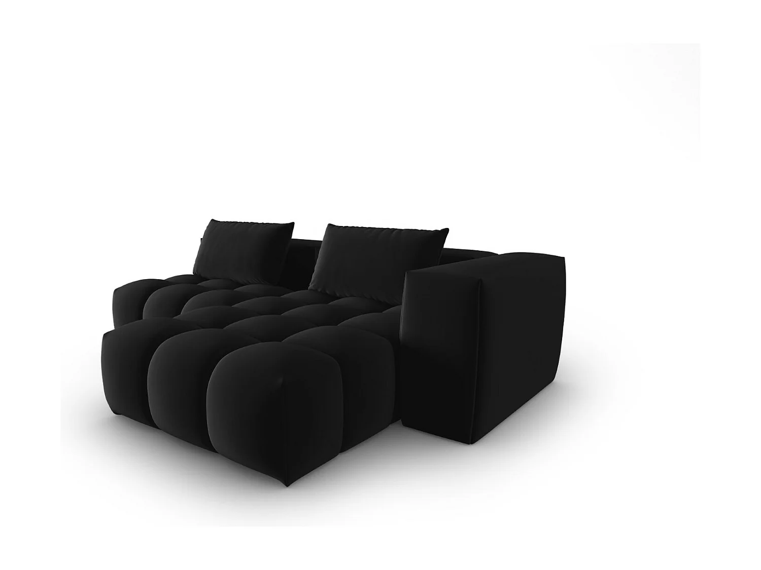 CXL by Christian Lacroix - Sofá modular de canto direito "Lorella" 3 lugares em veludo preto - 205x145x70cm