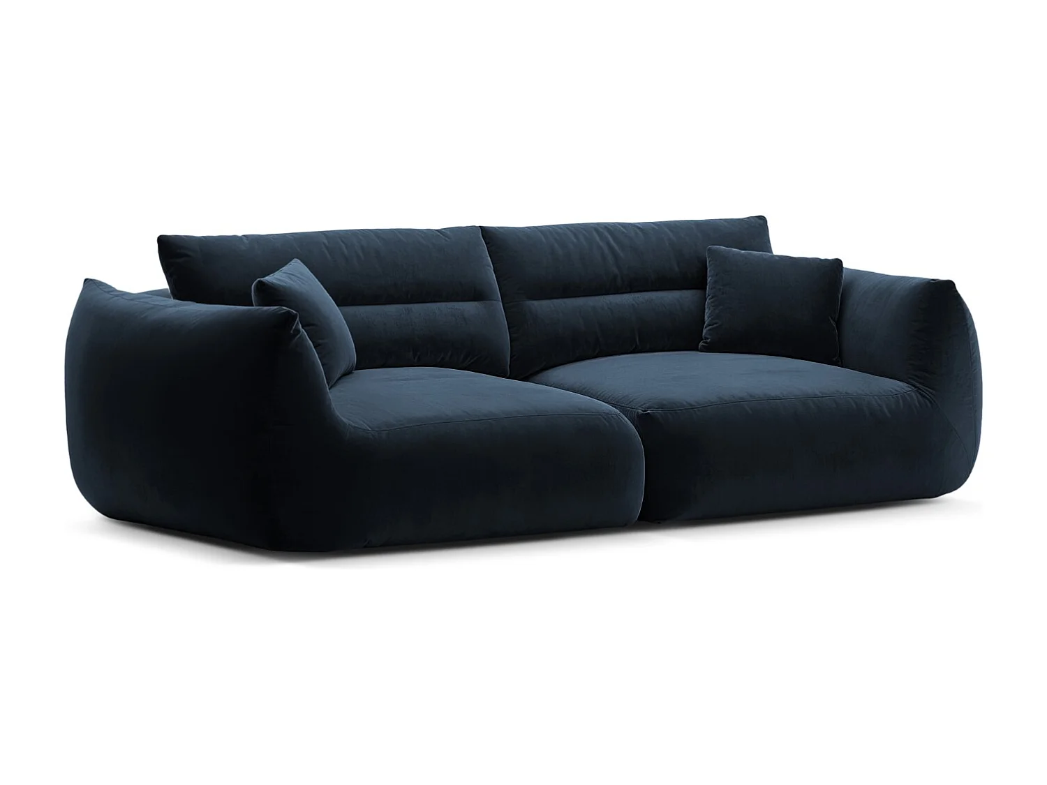 CXL by Christian Lacroix - Sofá modular "Maurie" 4 lugares em veludo azul real - 264x107x90cm