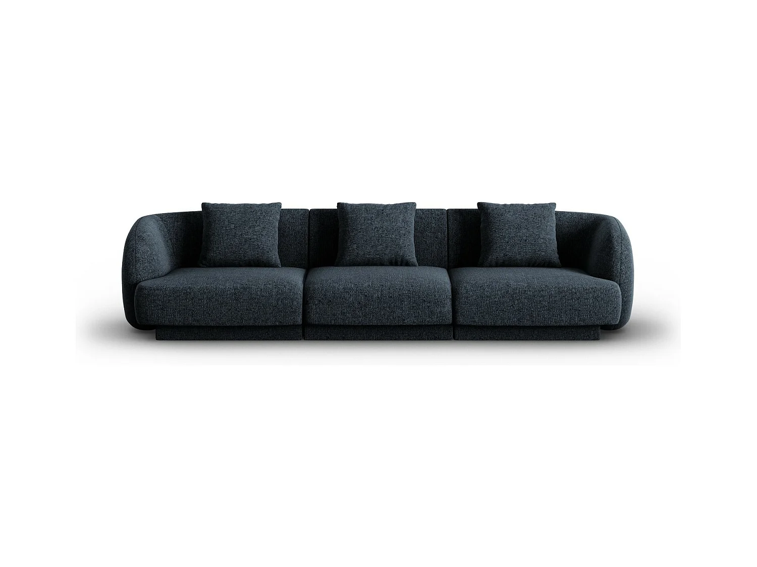 Cosmopolitan Design - Canapé "Tulum" 3 places en chenille bleu roi - 255x90x70cm