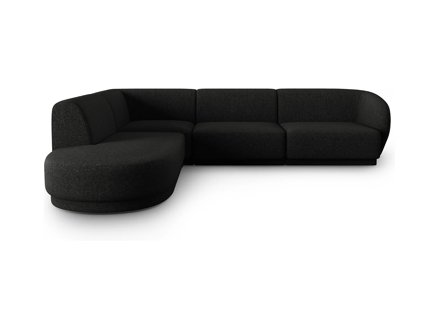 CXL by Christian Lacroix - Linker hoekbank "Lionel" 5 zitplaatsen, Chenille, Zwarte melange - 265x232x74cm