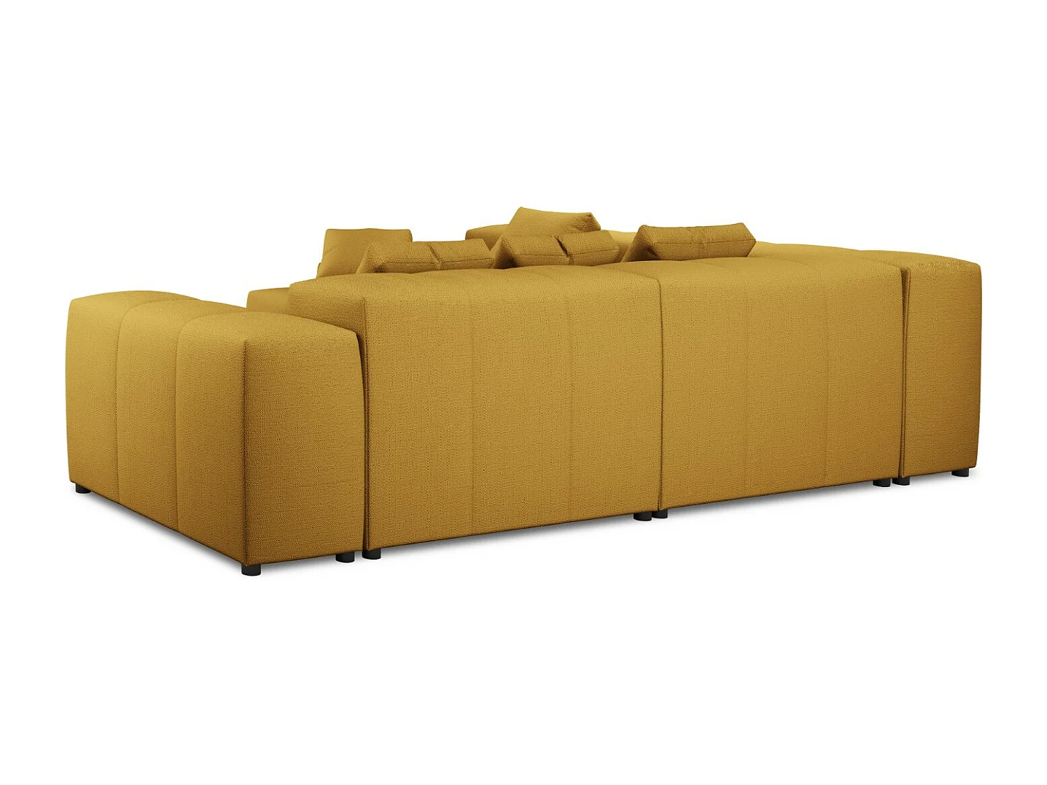 Cosmopolitan Design - Sofá de canto modular simétrico "Rome" 7 lugares em tecido estrutural amarelo - 320x320x75cm
