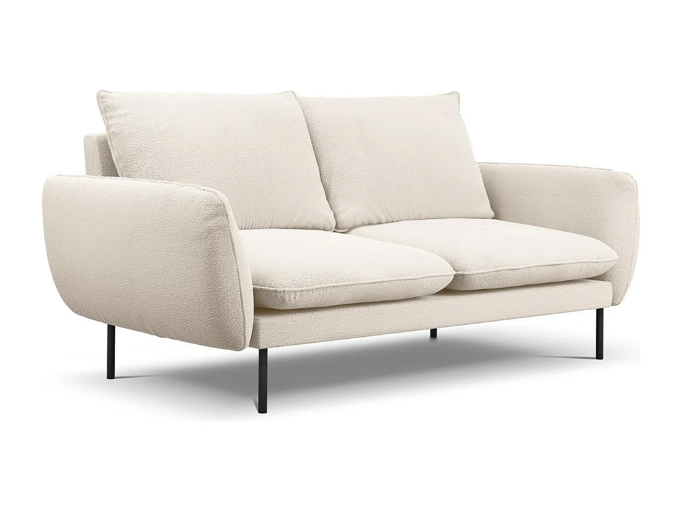 Cosmopolitan Design - Sofa, "Vienna" 2 miejsca boucle, beż - 160x92x95cm