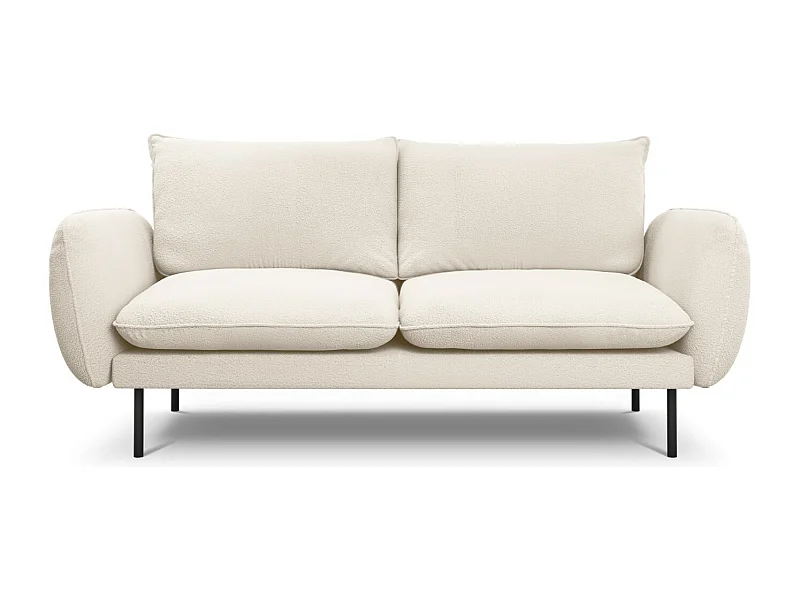 Cosmopolitan Design - Canapé "Vienna" 2 places en bouclé beige - 160x92x95cm