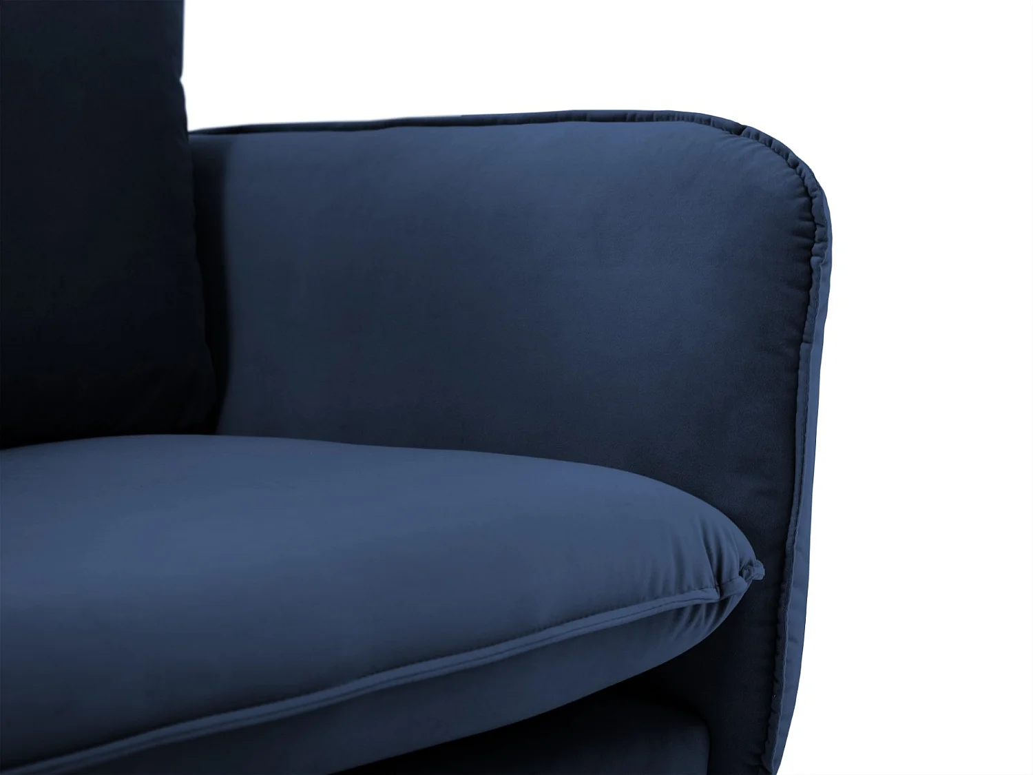 Cosmopolitan Design - Canapé d'angle gauche "Vienna" 6 places en velours bleu roi - 275x185x95cm