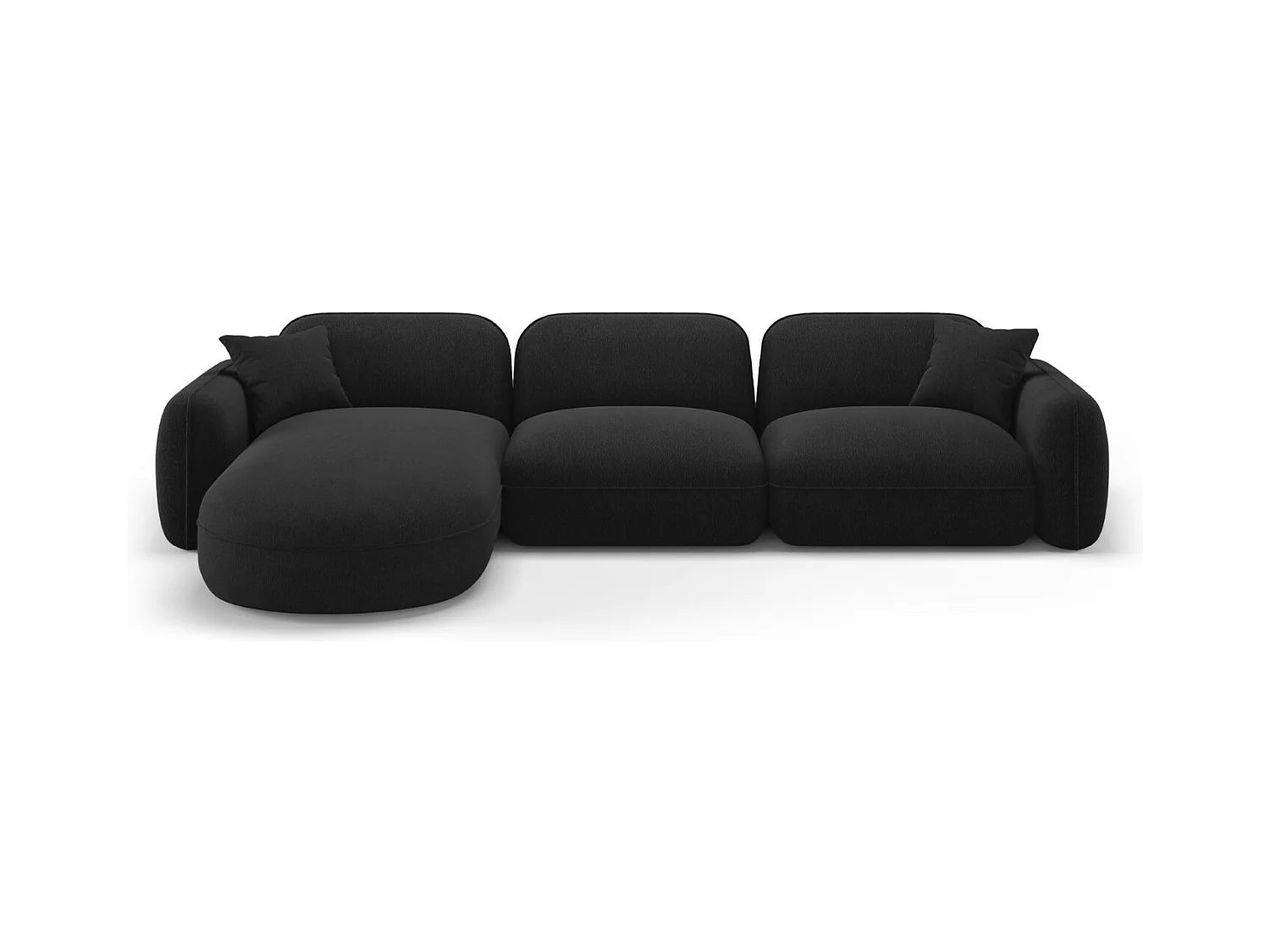 CXL by Christian Lacroix - Modulaire hoekbank links "Lucien" 4 zitplaatsen, Flueel, Antraciet - 320x165x70cm