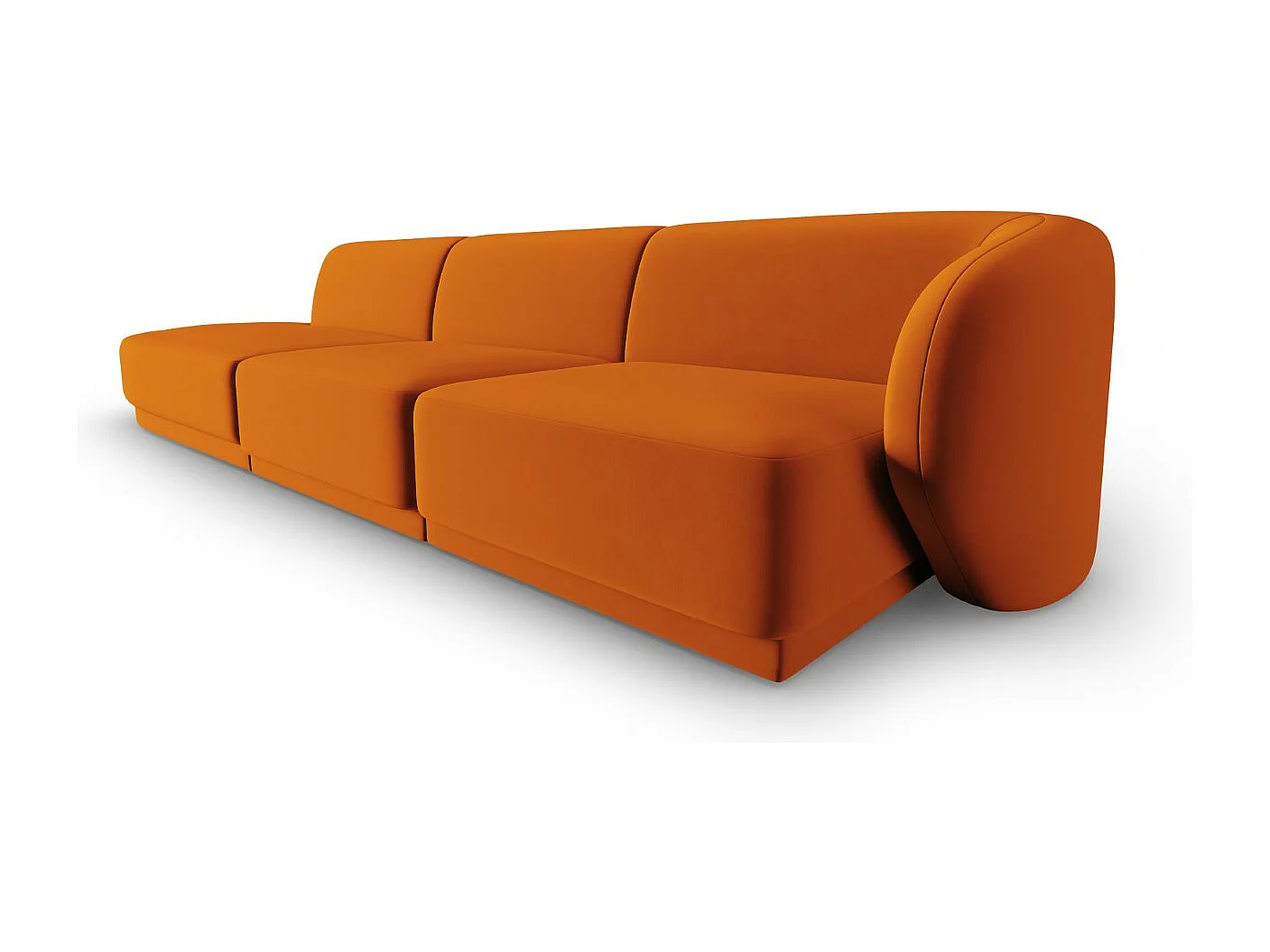 CXL by Christian Lacroix - Canapé modulable gauche "Lionel" 4 places en velours terracotta - 311x93x74cm