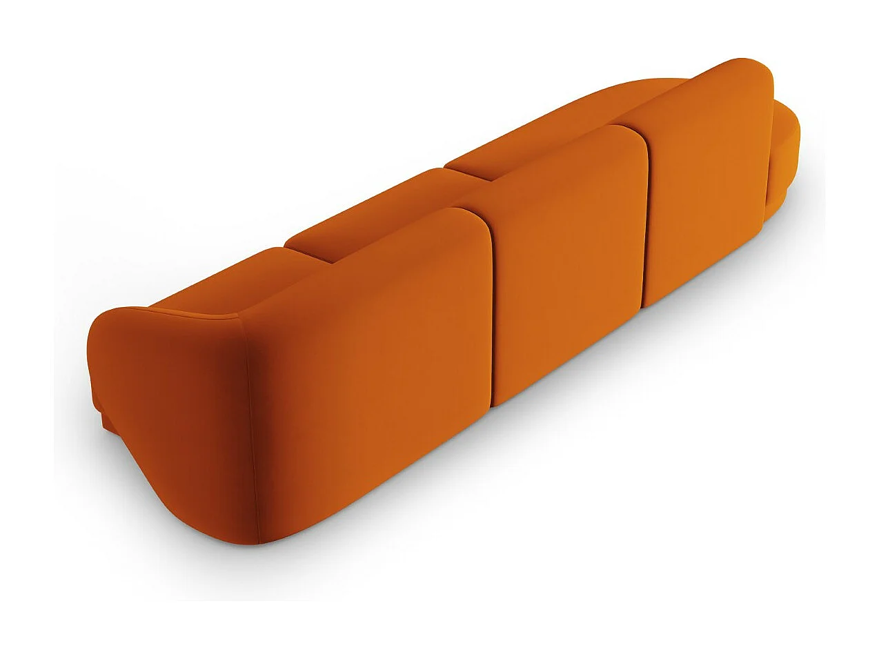 CXL by Christian Lacroix - Canapé modulable gauche "Lionel" 4 places en velours terracotta - 311x93x74cm