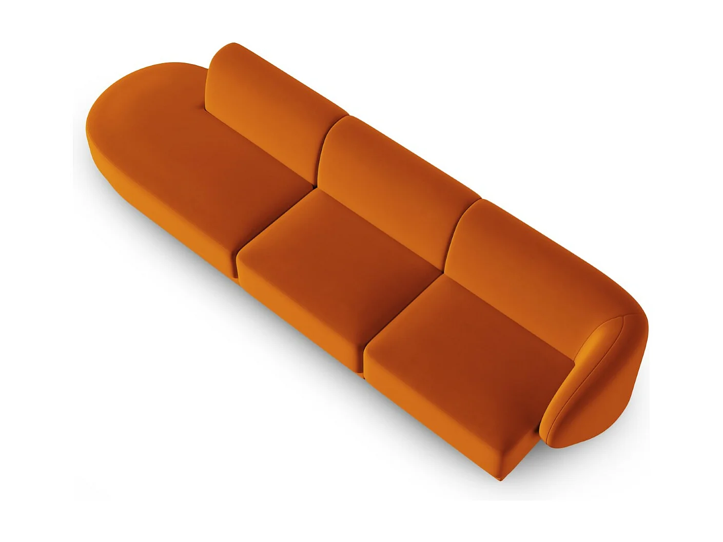 CXL by Christian Lacroix - Canapé modulable gauche "Lionel" 4 places en velours terracotta - 311x93x74cm