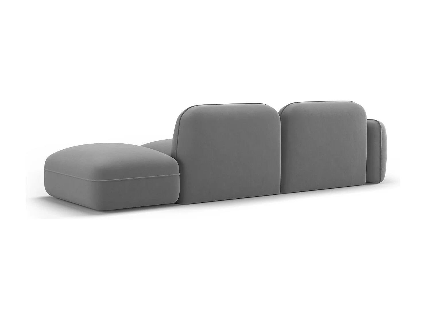CXL by Christian Lacroix - 3-Sitzer modulares Sofa rechts "Lucien" Sitzer aus Samt hellgrau - 295x90x70cm