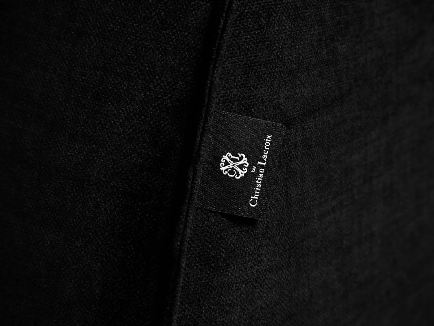 CXL by Christian Lacroix - Divano angolare destro "Charles" 4 posti in velluto nero - 273x180x69cm