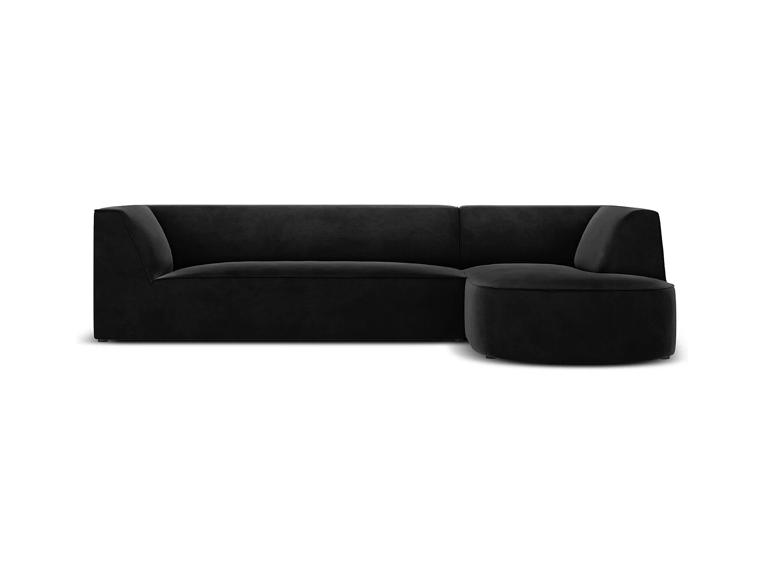 CXL by Christian Lacroix - Rechter hoekbank "Charles" 4 zitplaatsen, Flueel, Zwart - 273x180x69cm