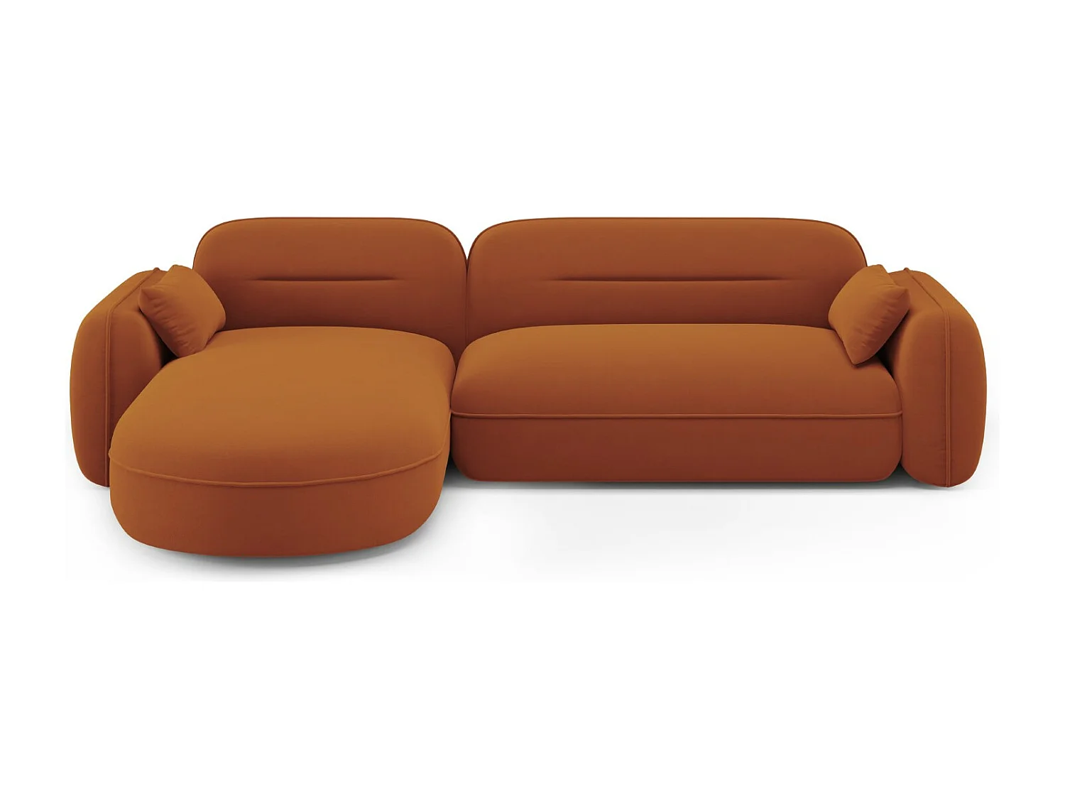 Cosmopolitan Design - Sofá esquinero modular izquierdo "Sydney" 4 plazas de terciopelo terracota - 275x165x70cm