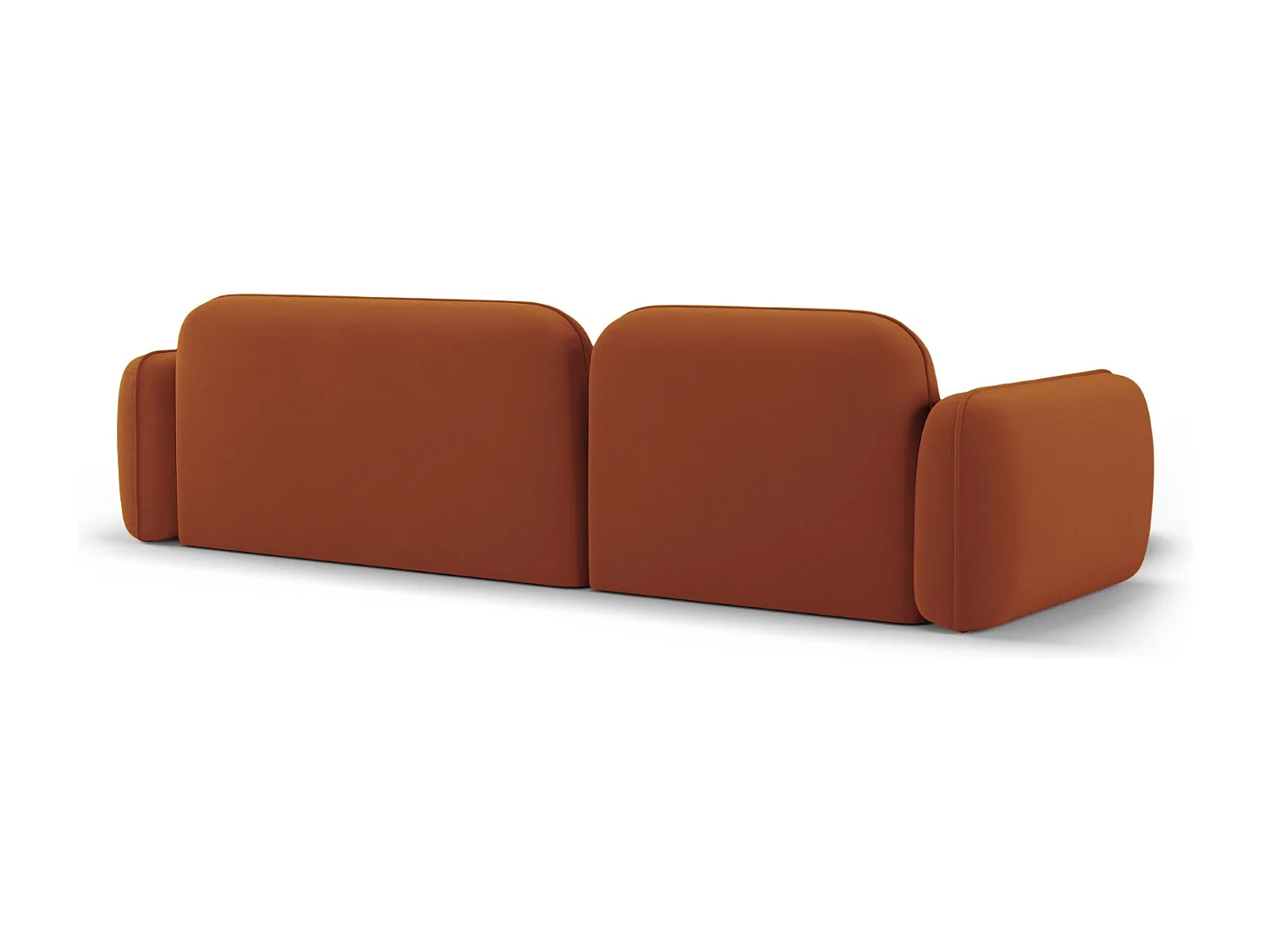 Cosmopolitan Design - Sofá esquinero modular izquierdo "Sydney" 4 plazas de terciopelo terracota - 275x165x70cm