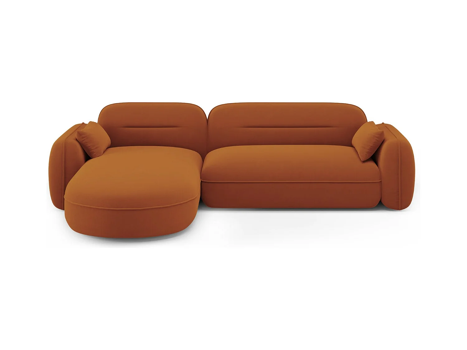 Cosmopolitan Design - Modulaire hoekbank links "Sydney" 4 zitplaatsen, Flueel, Terracotta - 275x165x70cm