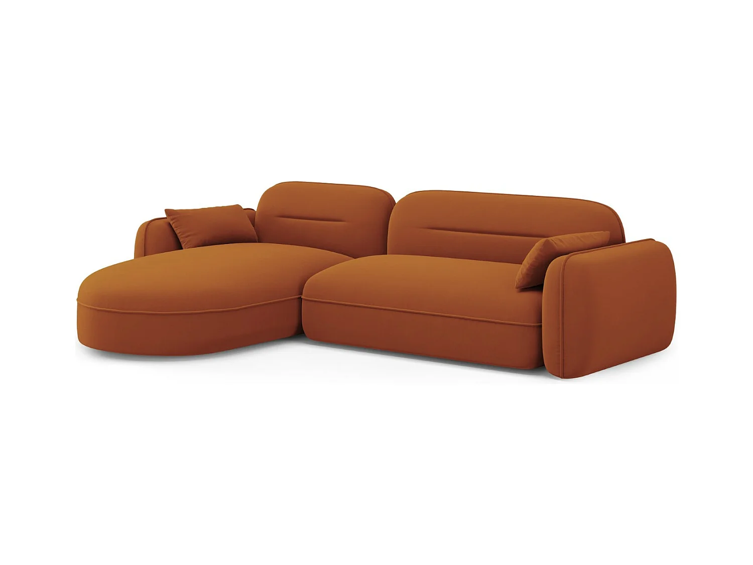 Cosmopolitan Design - Canapé d'angle gauche modulable "Sydney" 4 places en velours terracotta - 275x165x70cm