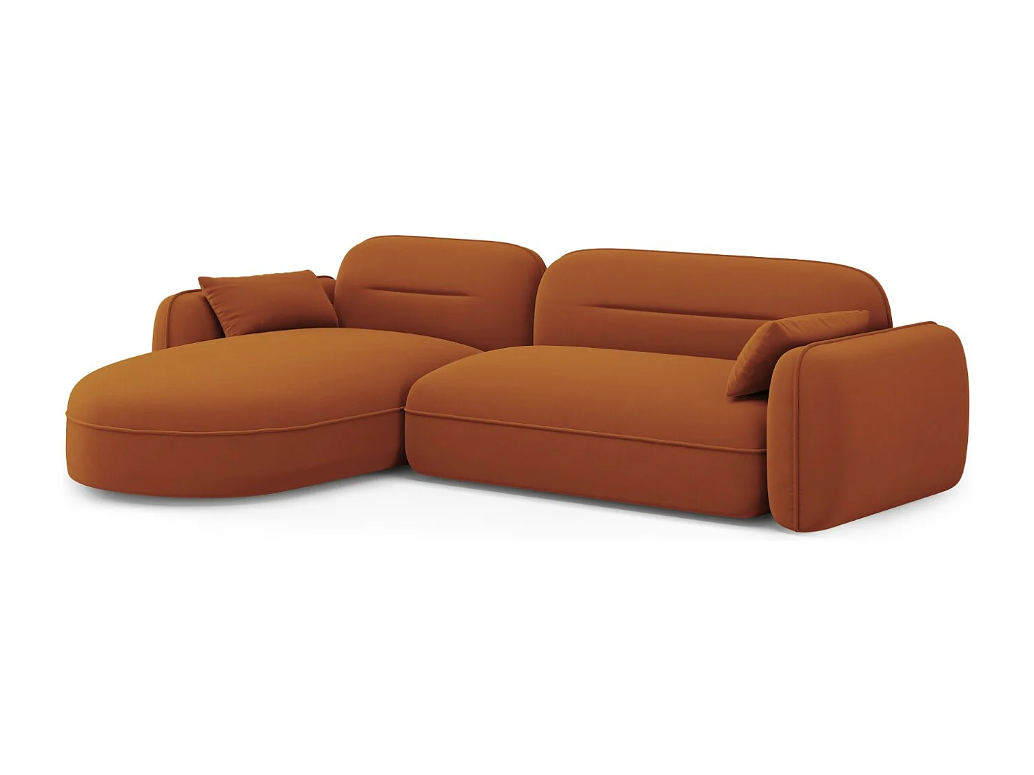 Cosmopolitan Design - Canapé d'angle gauche modulable "Sydney" 4 places en velours terracotta - 275x165x70cm