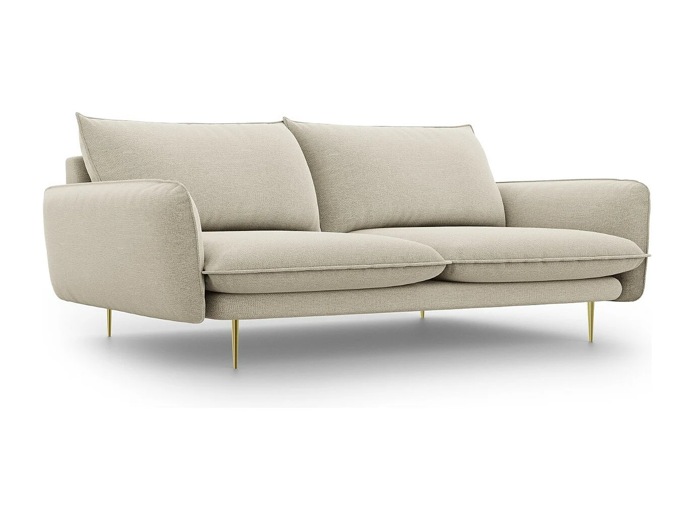 Cosmopolitan Design - Canapé "Vienna" 4 places en tissu structurel beige - 230x92x95cm