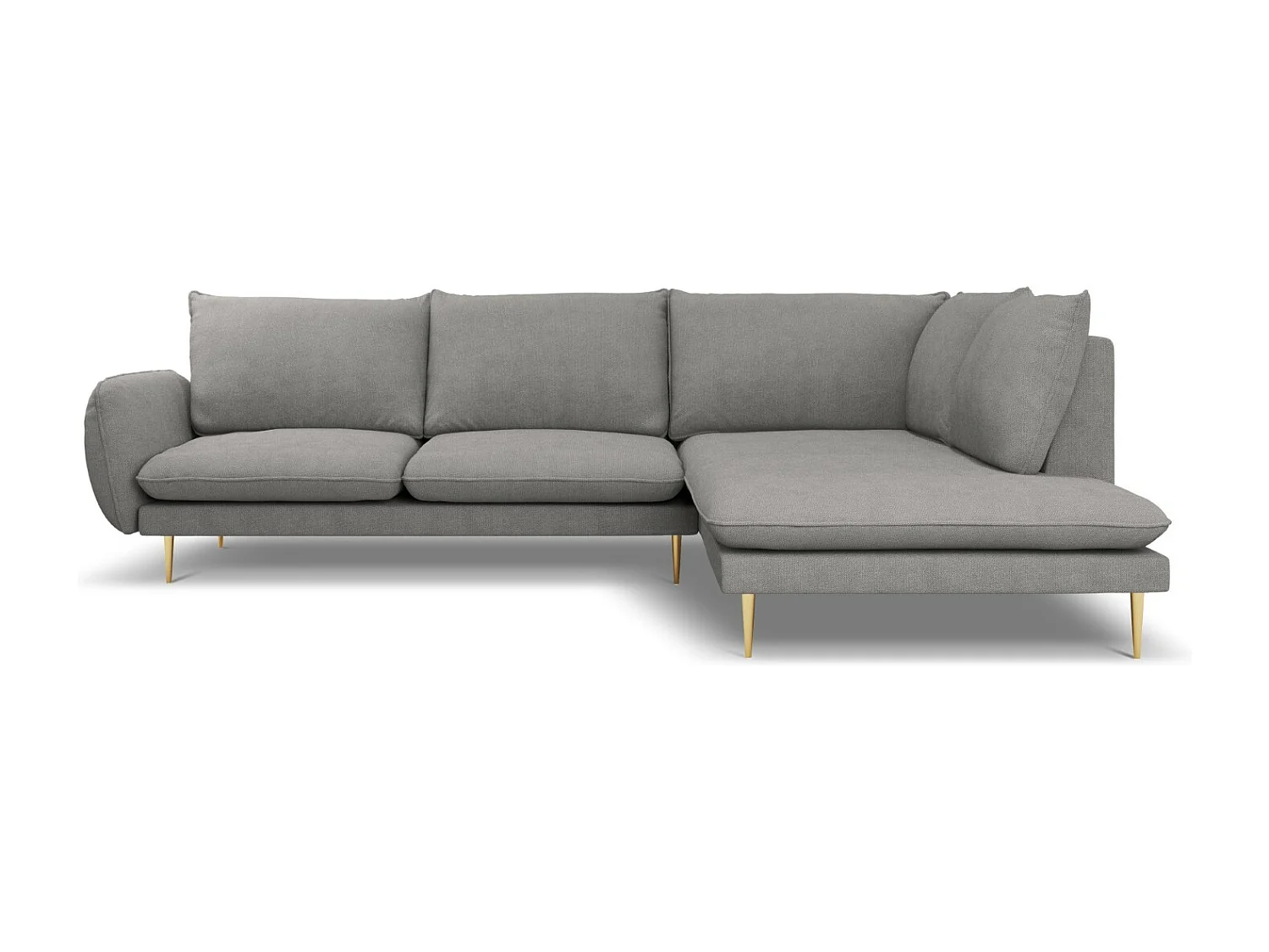 Cosmopolitan Design - Narożnik prawy, "Vienna" 6 miejsc tkanina strukturalna, szary ciemny - 275x185x95cm