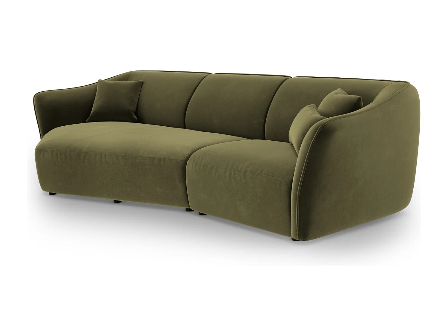 Cosmopolitan Design - Divano angolare modulare sinistro "Tokyo" 5 posti in velluto verde chiaro - 292x138x79cm