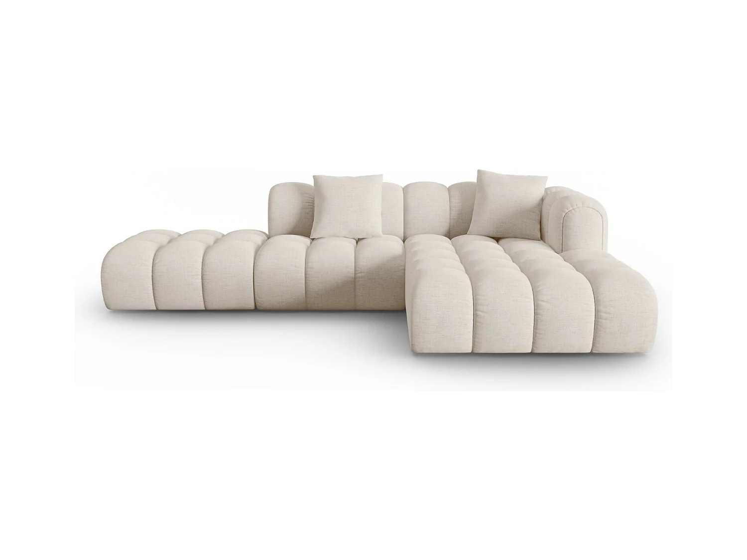 CXL by Christian Lacroix - 4-Sitzer modulares Ecksofa rechts "Clotilde" Sitzer aus strukturiertem Stoff beige - 309x190x70cm