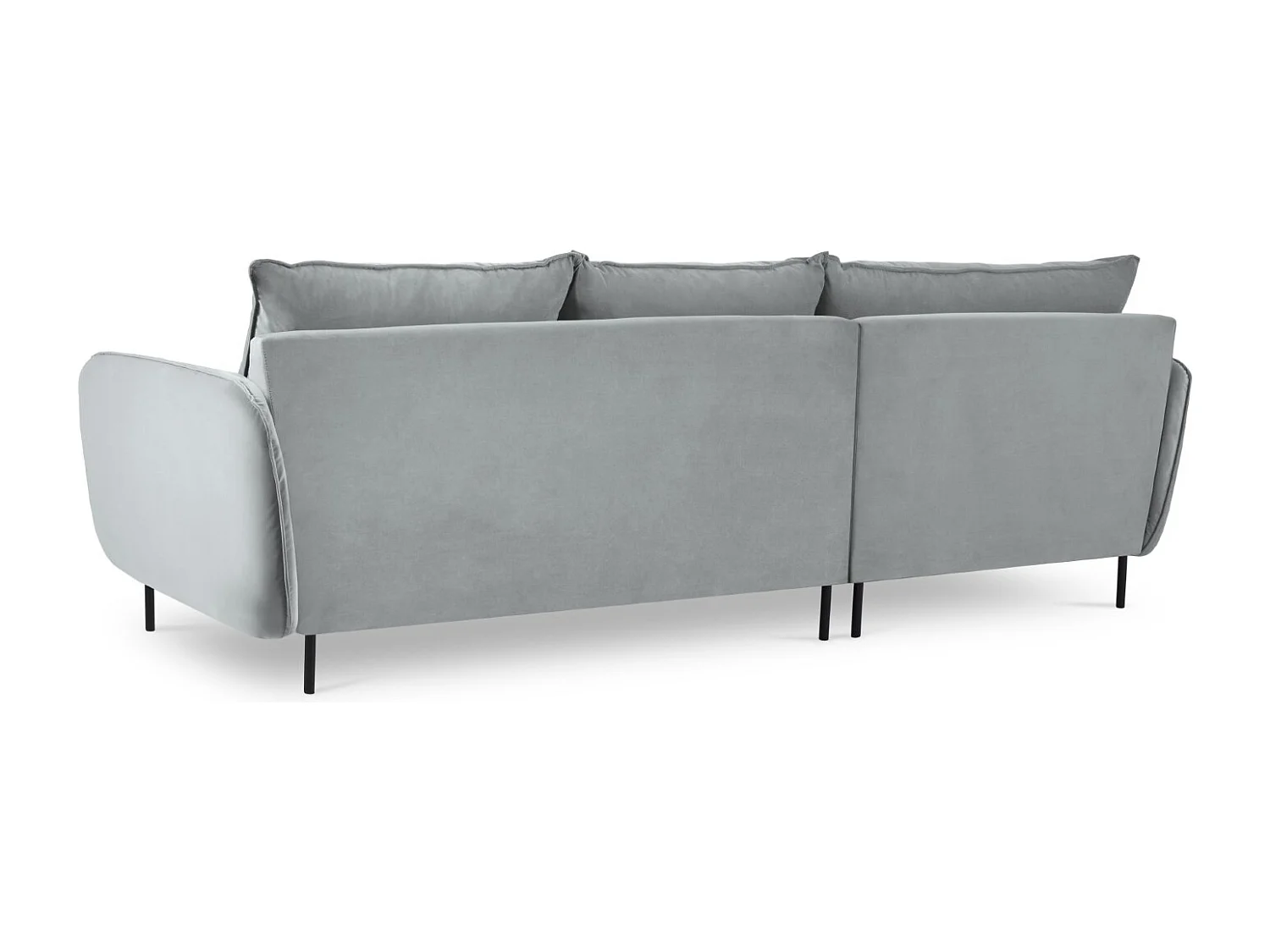 Cosmopolitan Design - Linker hoekbank "Vienna" 5 zitplaatsen, Flueel, Lichtgrijs - 255x170x95cm
