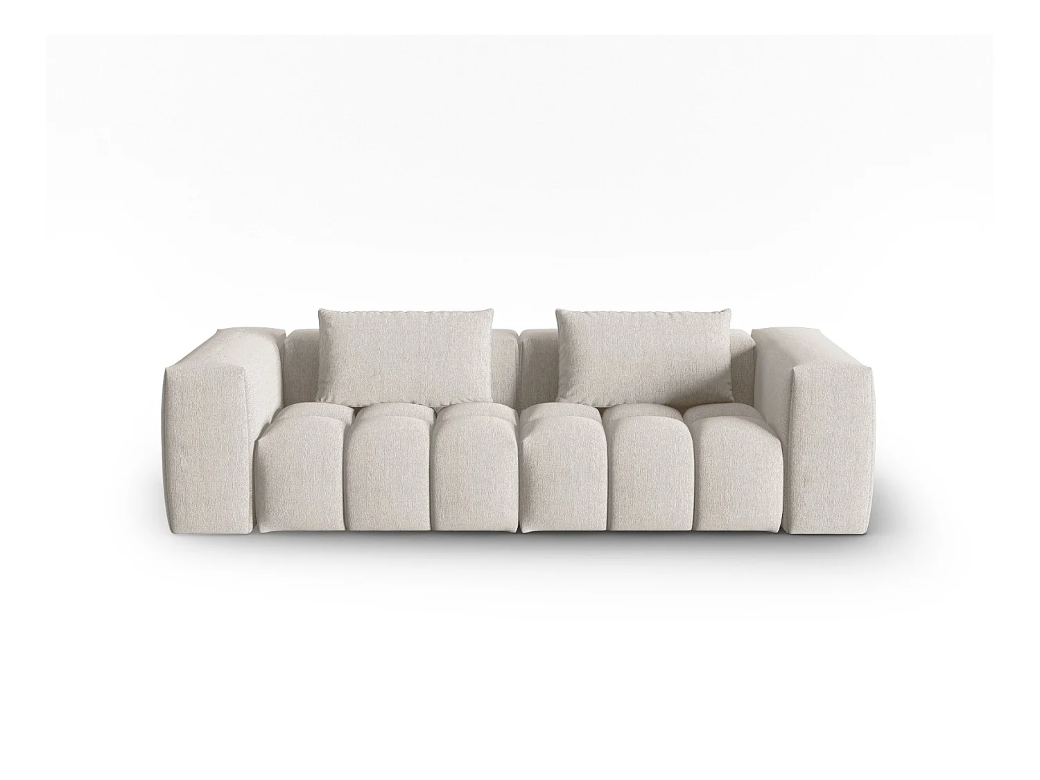 CXL by Christian Lacroix - Sofá modular "Lorella" 3 lugares em tecido estrutural bege - 230x85x70cm