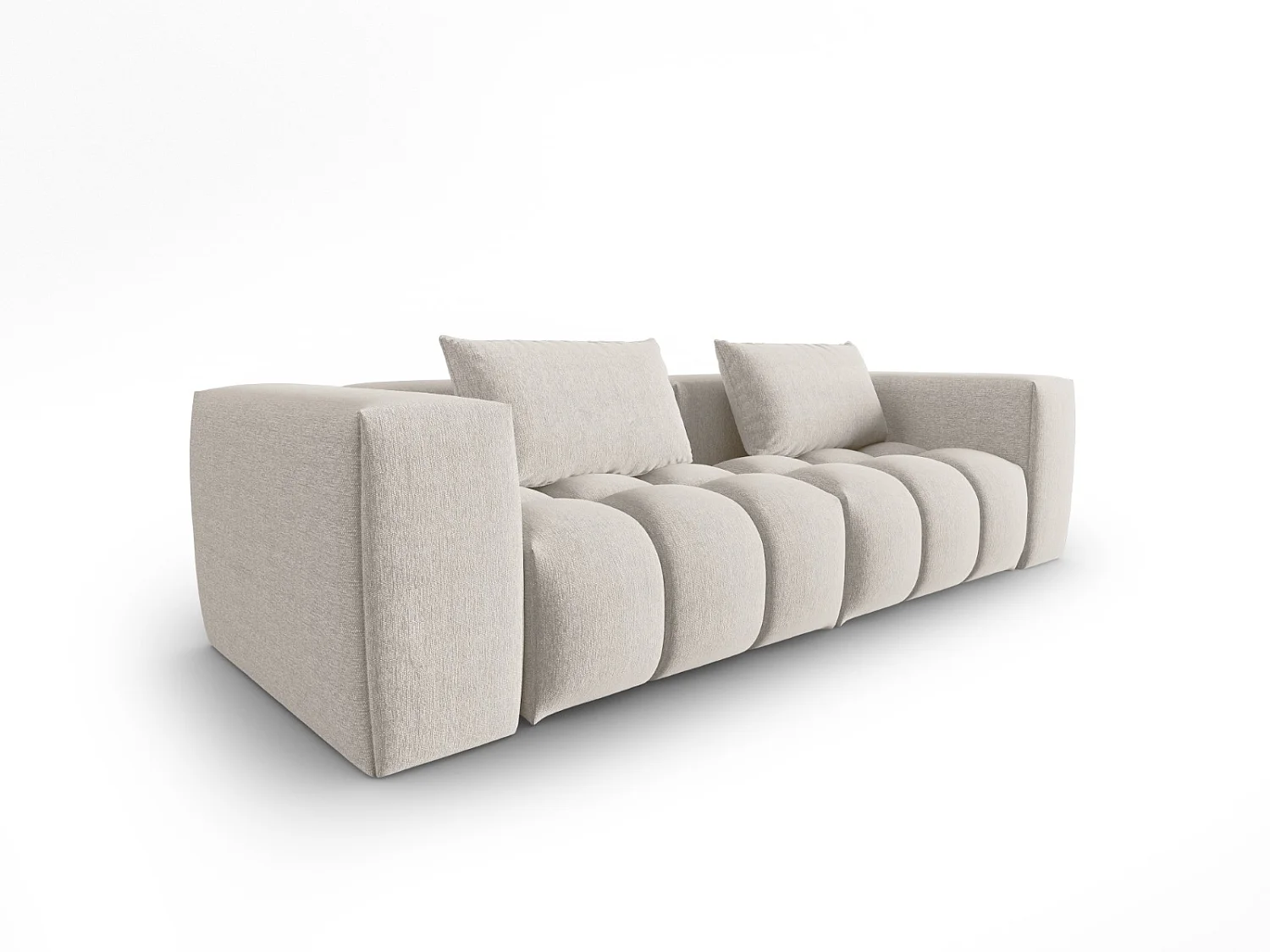 CXL by Christian Lacroix - Canapé modulable "Lorella" 3 places en tissu structurel beige - 230x85x70cm